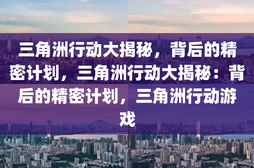 三角洲行动大揭秘，背后的精密计划，三角洲行动大揭秘：背后的精密计划，三角洲行动游戏