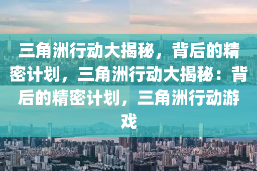 三角洲行动大揭秘，背后的精密计划，三角洲行动大揭秘：背后的精密计划，三角洲行动游戏