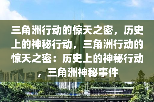 三角洲行动的惊天之密，历史上的神秘行动，三角洲行动的惊天之密：历史上的神秘行动，三角洲神秘事件