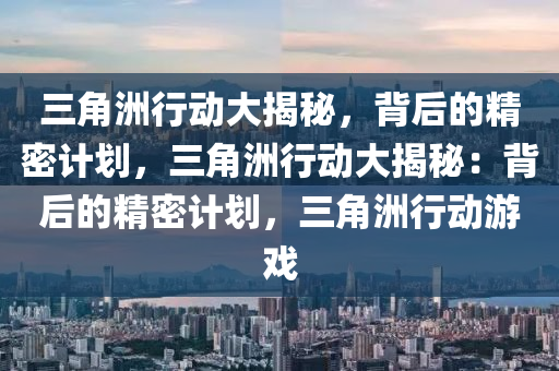 三角洲行动大揭秘，背后的精密计划，三角洲行动大揭秘：背后的精密计划，三角洲行动游戏