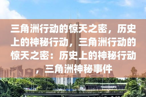 三角洲行动的惊天之密，历史上的神秘行动，三角洲行动的惊天之密：历史上的神秘行动，三角洲神秘事件