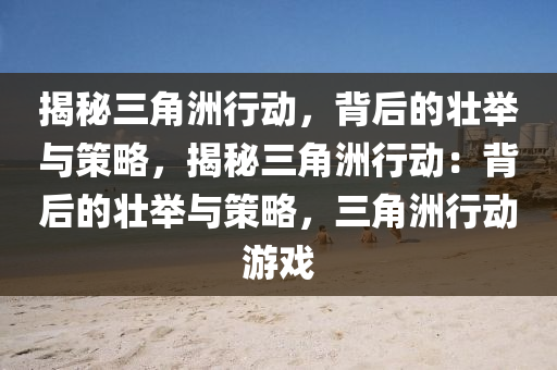 揭秘三角洲行动，背后的壮举与策略，揭秘三角洲行动：背后的壮举与策略，三角洲行动游戏