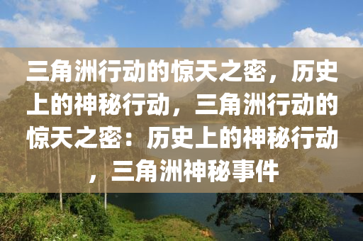 三角洲行动的惊天之密，历史上的神秘行动，三角洲行动的惊天之密：历史上的神秘行动，三角洲神秘事件