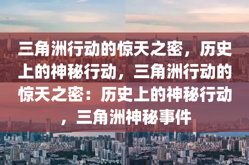 三角洲行动的惊天之密，历史上的神秘行动，三角洲行动的惊天之密：历史上的神秘行动，三角洲神秘事件