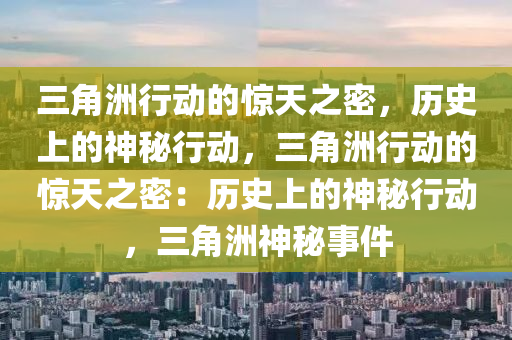 三角洲行动的惊天之密，历史上的神秘行动，三角洲行动的惊天之密：历史上的神秘行动，三角洲神秘事件
