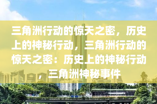三角洲行动的惊天之密，历史上的神秘行动，三角洲行动的惊天之密：历史上的神秘行动，三角洲神秘事件