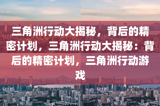 三角洲行动大揭秘，背后的精密计划，三角洲行动大揭秘：背后的精密计划，三角洲行动游戏