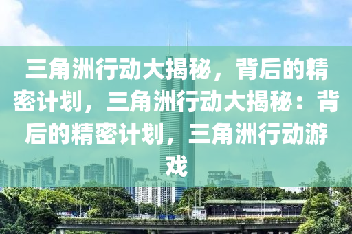 三角洲行动大揭秘，背后的精密计划，三角洲行动大揭秘：背后的精密计划，三角洲行动游戏
