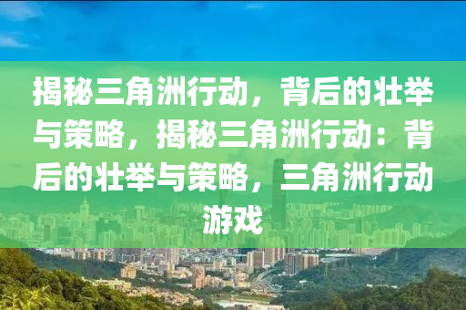 揭秘三角洲行动，背后的壮举与策略，揭秘三角洲行动：背后的壮举与策略，三角洲行动游戏
