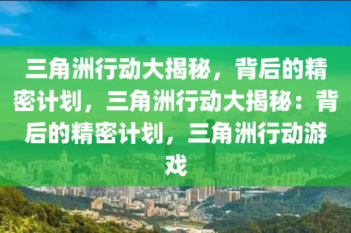 三角洲行动大揭秘，背后的精密计划，三角洲行动大揭秘：背后的精密计划，三角洲行动游戏