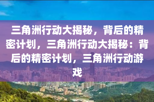 三角洲行动大揭秘，背后的精密计划，三角洲行动大揭秘：背后的精密计划，三角洲行动游戏