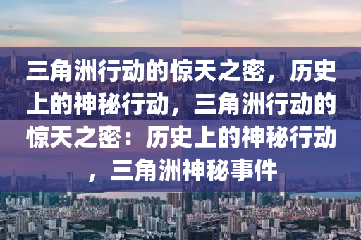 三角洲行动的惊天之密，历史上的神秘行动，三角洲行动的惊天之密：历史上的神秘行动，三角洲神秘事件