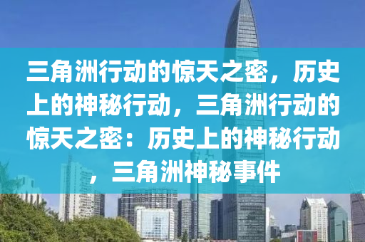 三角洲行动的惊天之密，历史上的神秘行动，三角洲行动的惊天之密：历史上的神秘行动，三角洲神秘事件