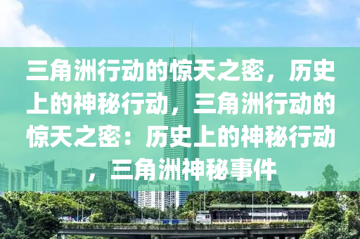 三角洲行动的惊天之密，历史上的神秘行动，三角洲行动的惊天之密：历史上的神秘行动，三角洲神秘事件