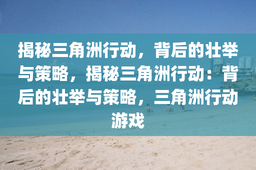 揭秘三角洲行动，背后的壮举与策略，揭秘三角洲行动：背后的壮举与策略，三角洲行动游戏