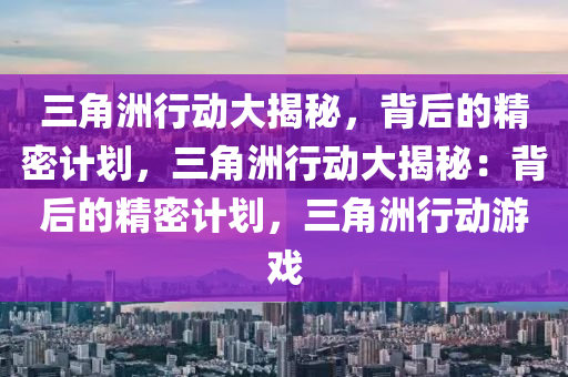 三角洲行动大揭秘，背后的精密计划，三角洲行动大揭秘：背后的精密计划，三角洲行动游戏