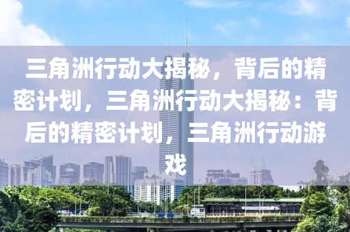 三角洲行动大揭秘，背后的精密计划，三角洲行动大揭秘：背后的精密计划，三角洲行动游戏