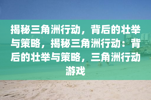 揭秘三角洲行动，背后的壮举与策略，揭秘三角洲行动：背后的壮举与策略，三角洲行动游戏